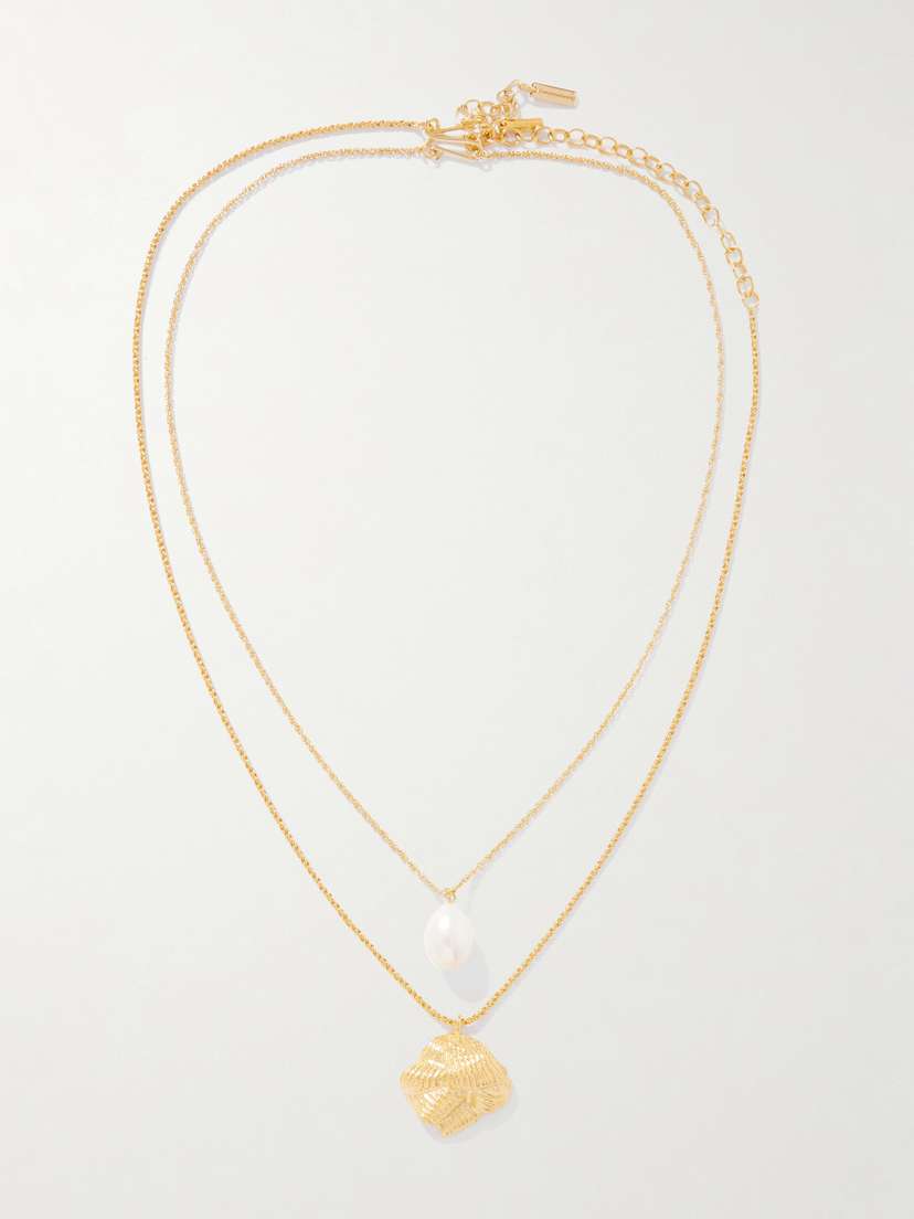 Completedworks Set Of Two Gold-plated Pearl Necklaces