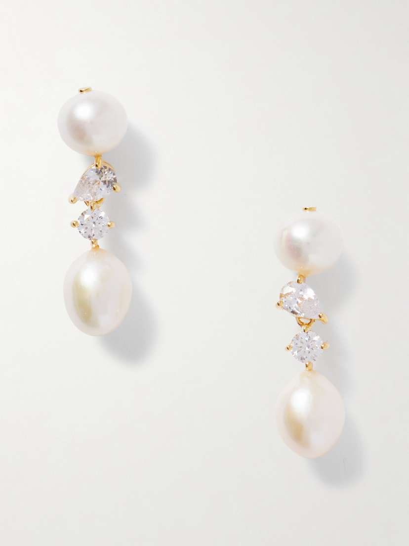 Completedworks plated, Pearl And Cubic Zirconia Earrings