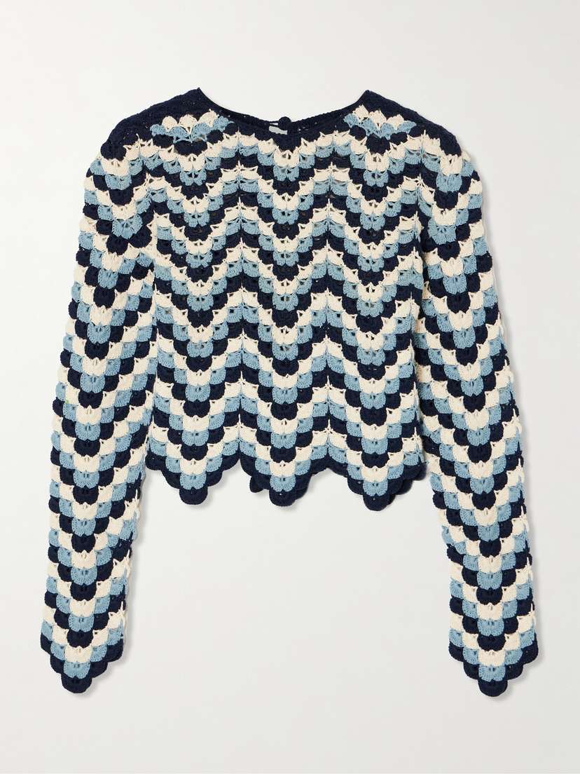 ESCVDO Safi Cropped Crocheted Cotton Top