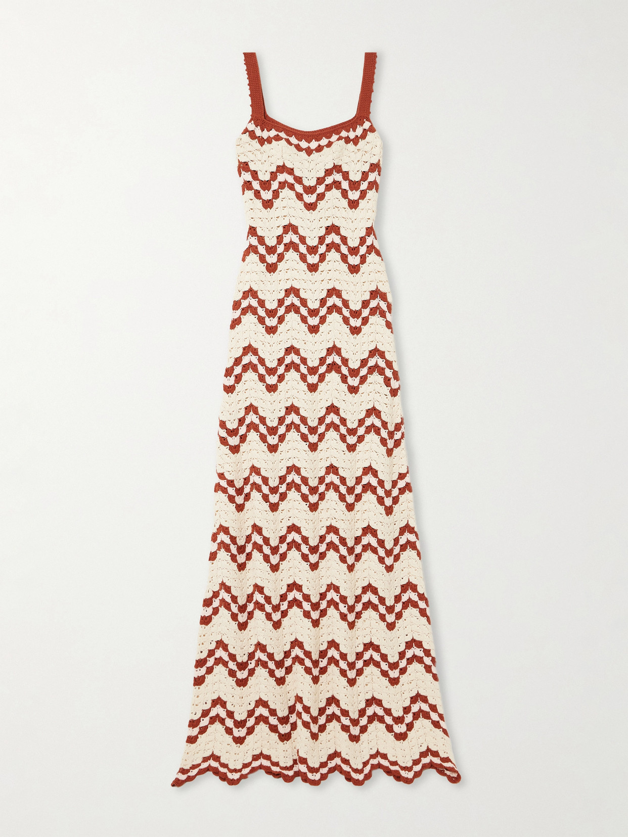 Escvdo Marea Crocheted Cotton Maxi Dress In Ivory