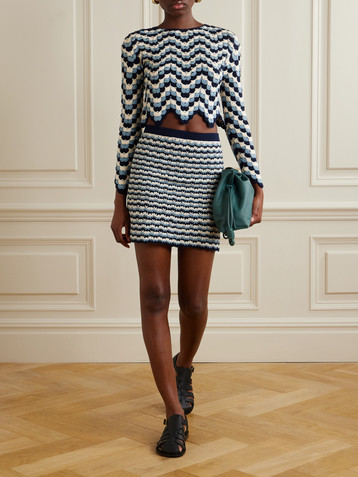 ESCVDO Naplo crocheted cotton mini skirt