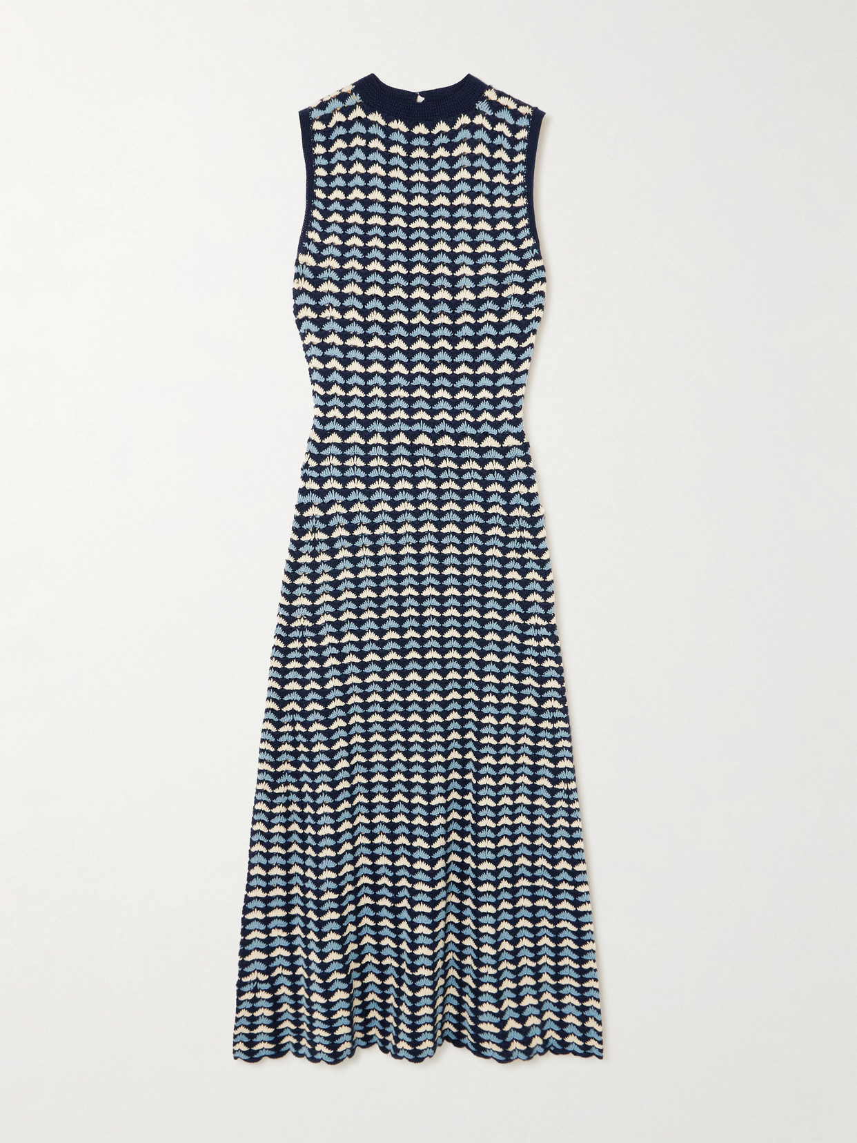 Escvdo Pacifico Cotton Knit Maxi Dress In Blue