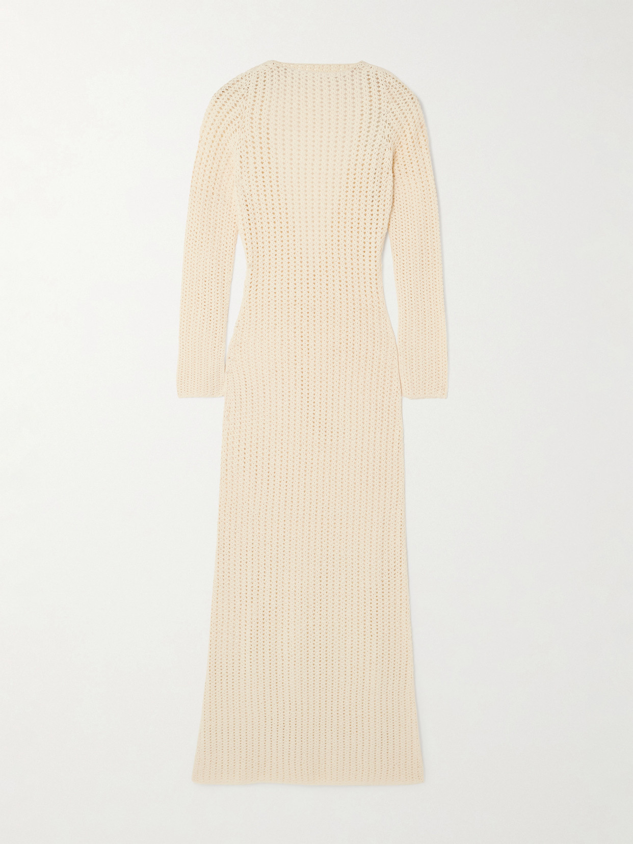 Escvdo Misha Open-back Crocheted Cotton Maxi Dress In Ivory