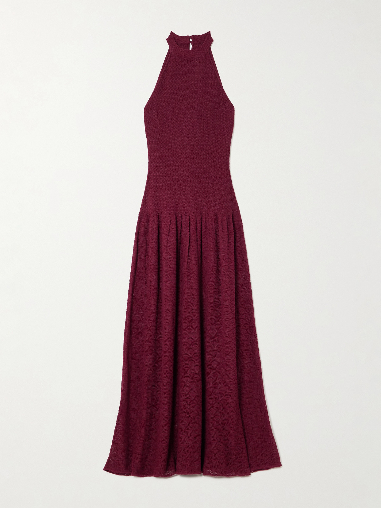 Escvdo Cayo Open-knit Cotton Maxi Dress In Red