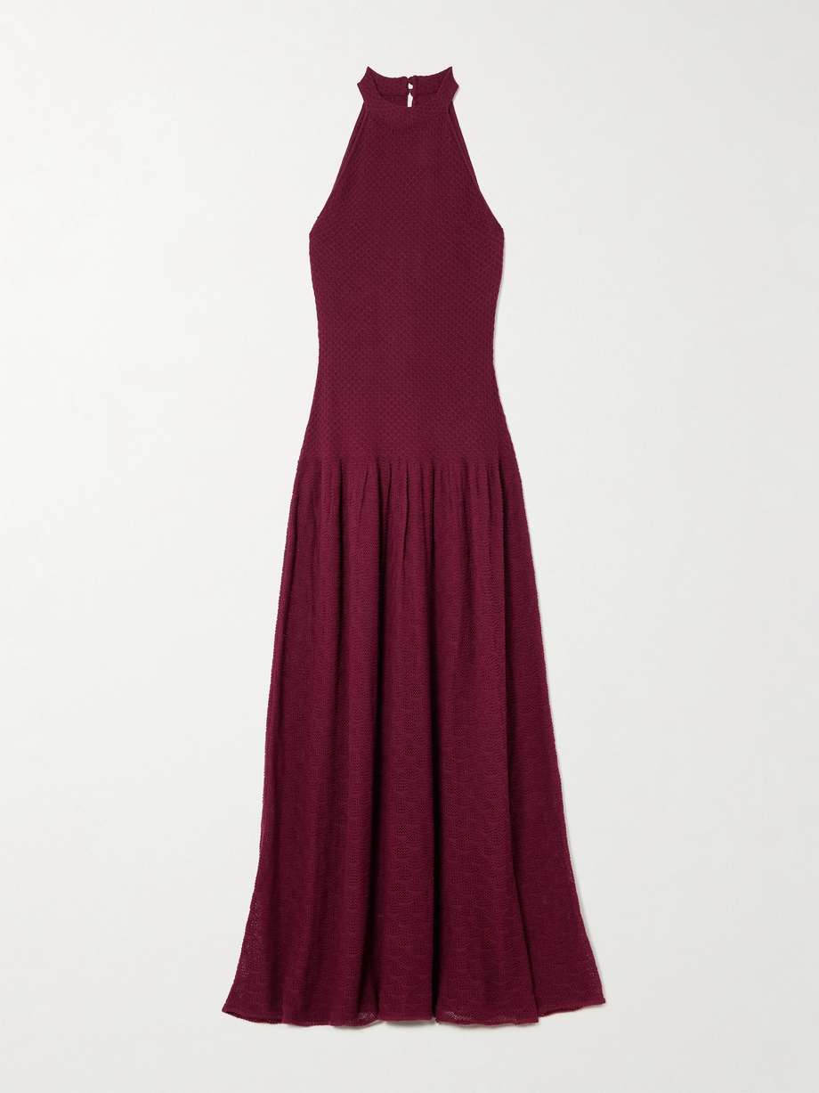 cayo open-knit cotton maxi dress