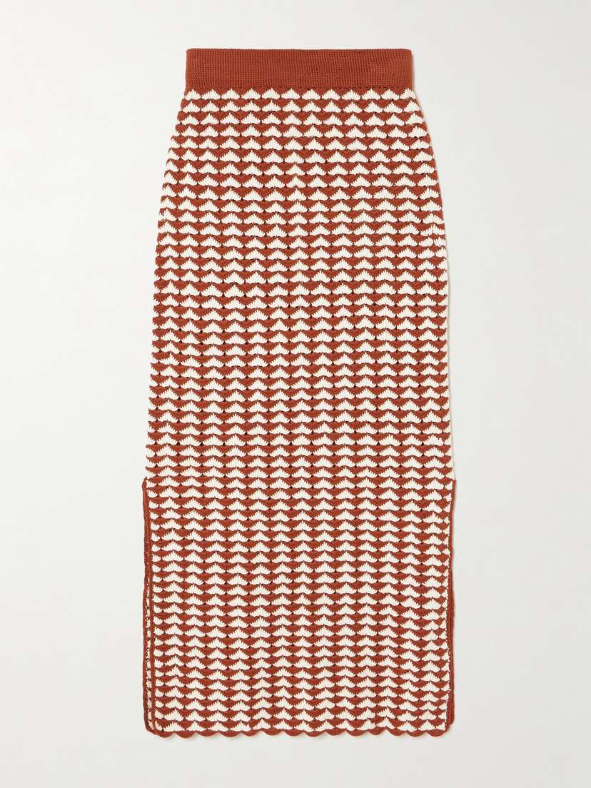 ESCVDO Motupe Crocheted Cotton Midi Skirt