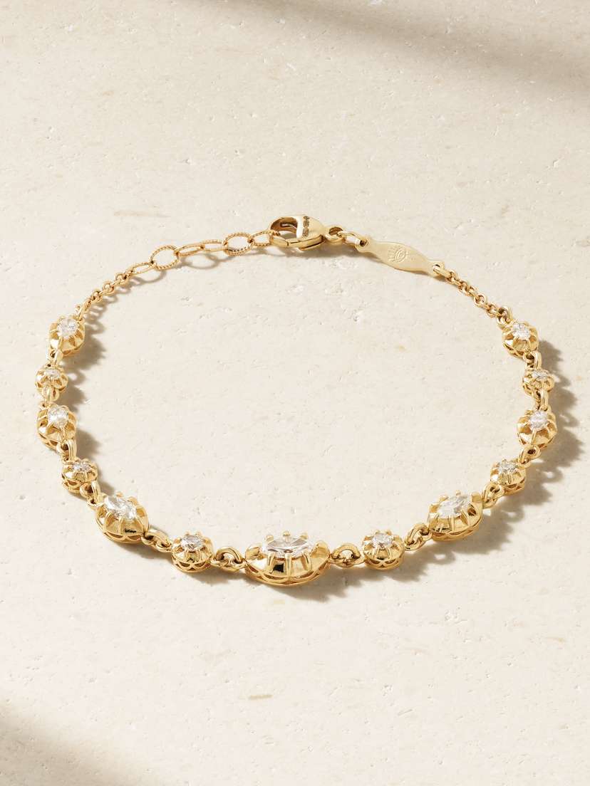 Jacquie Aiche Sophia 14-karat Gold Diamond Bracelet