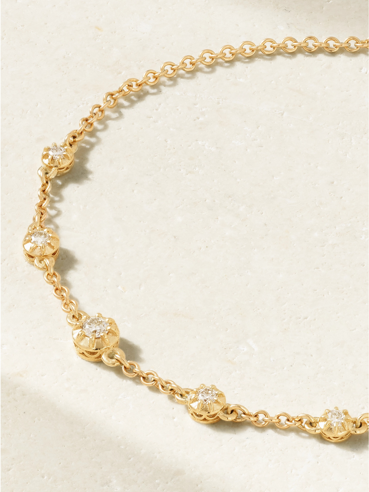 Jacquie Aiche 5 Spaced Out Sophia 14-karat Gold Diamond Bracelet In Gold