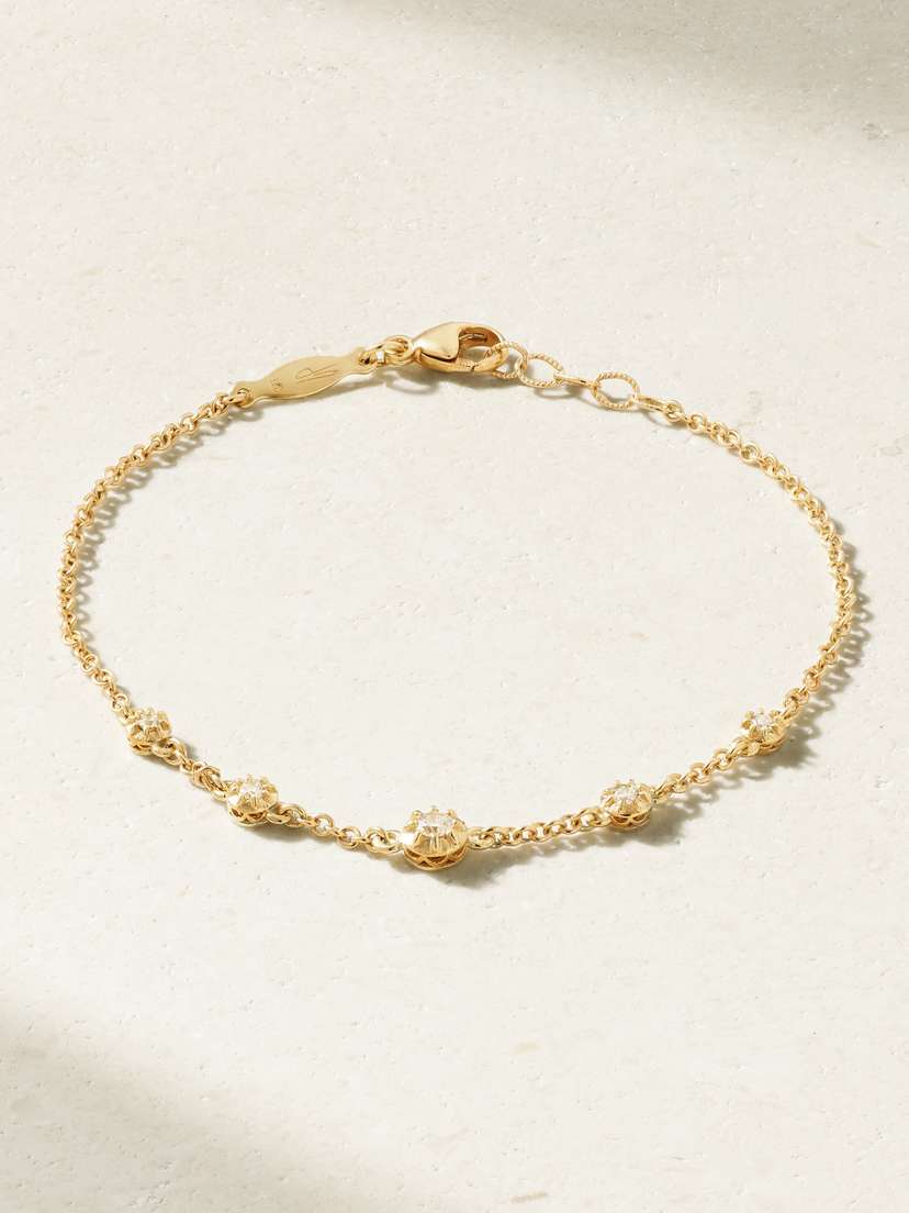 Jacquie Aiche 5 Spaced Out Sophia 14-karat Gold Diamond Bracelet