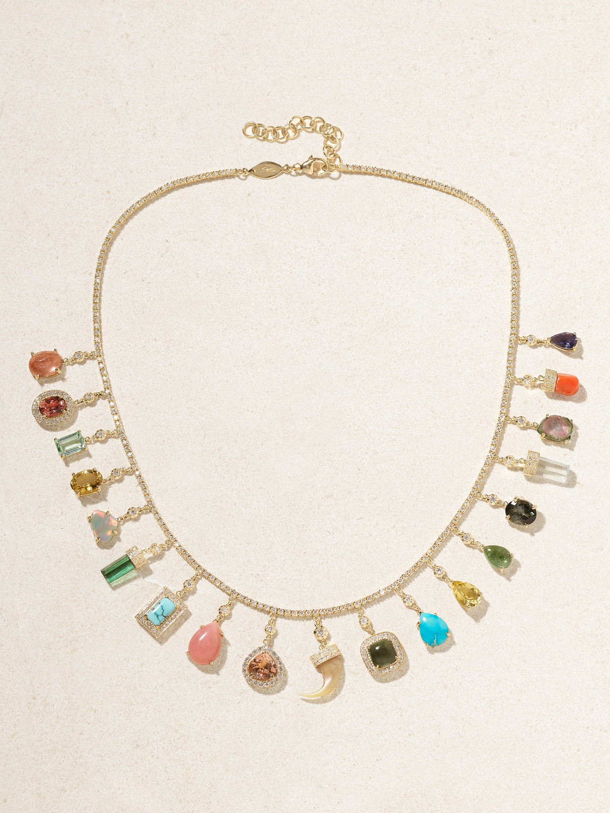 Jacquie Aiche - Shaker 14-karat Gold Multi-stone Necklace - One size