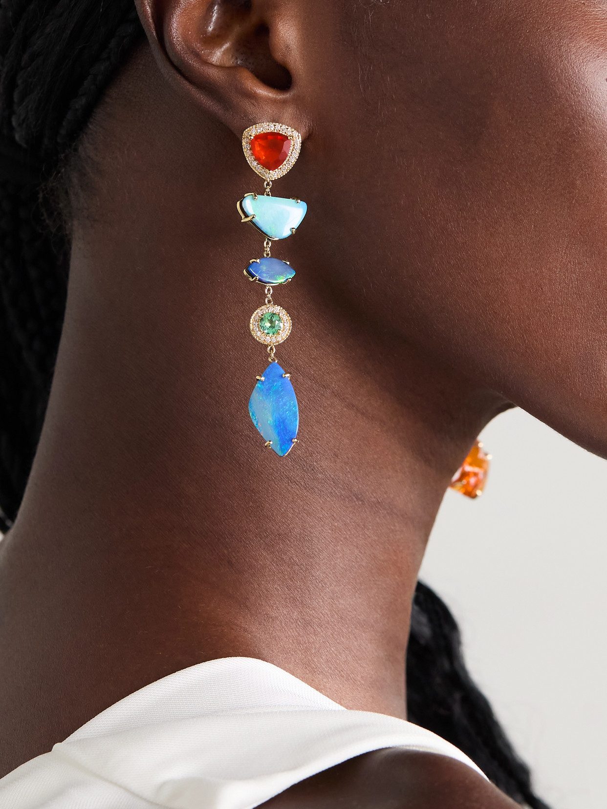 Jacquie Aiche 14-karat Gold Multi-stone Earrings In Gold