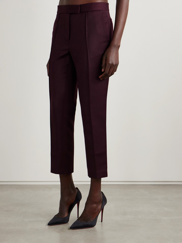 Alex Perry Cropped woven slim-leg pants