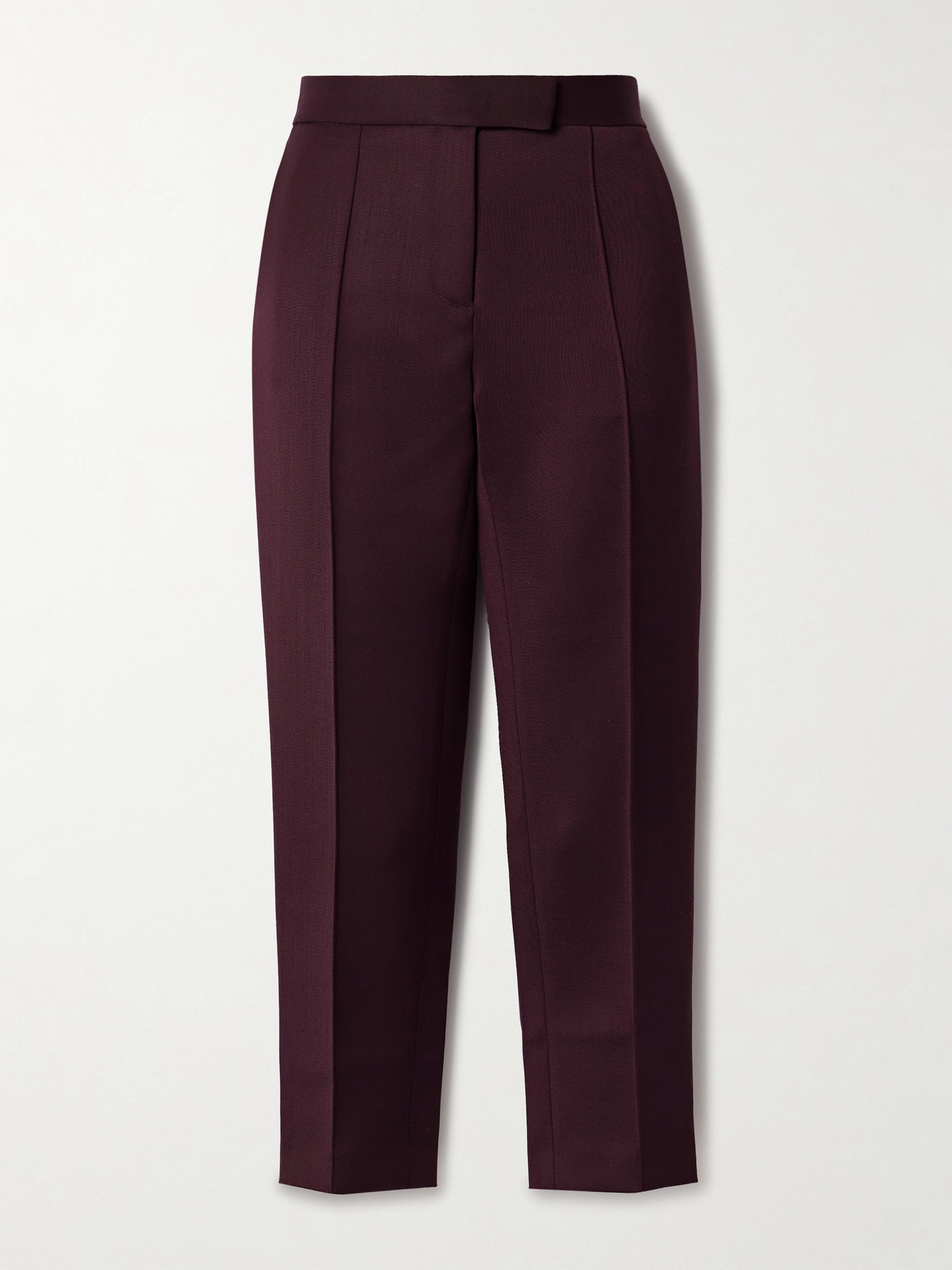 Alex Perry Cropped Woven Slim-leg Pants In Burgundy