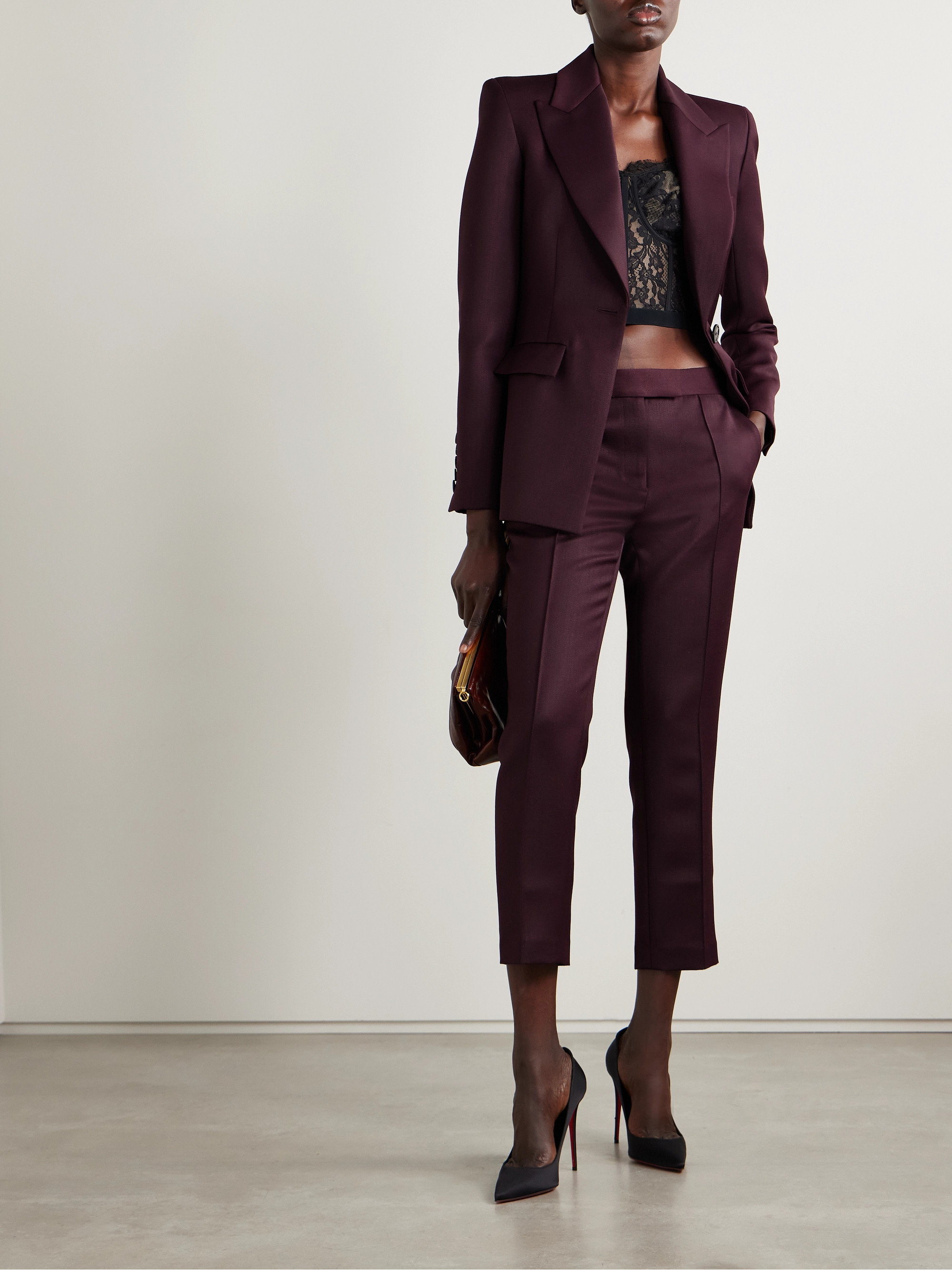 Alex Perry Cropped woven slim-leg pants thumbnail