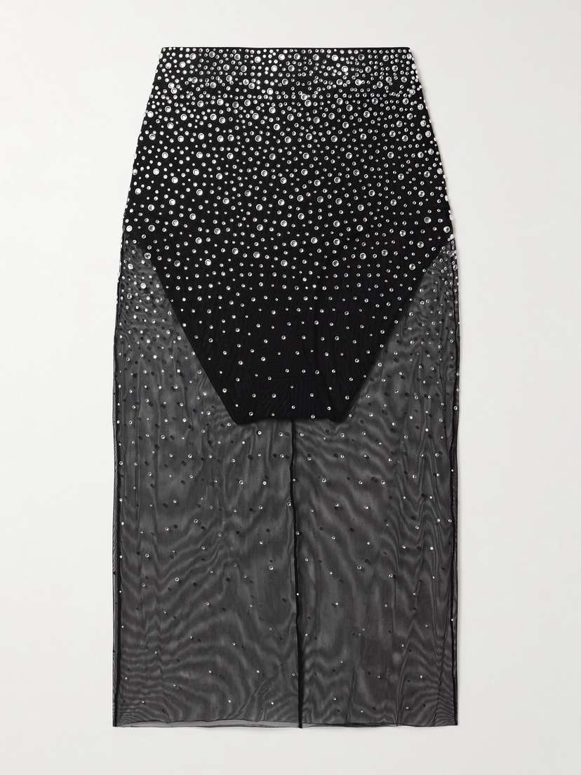 Alex Perry Crystal-embellished Tulle Skirt