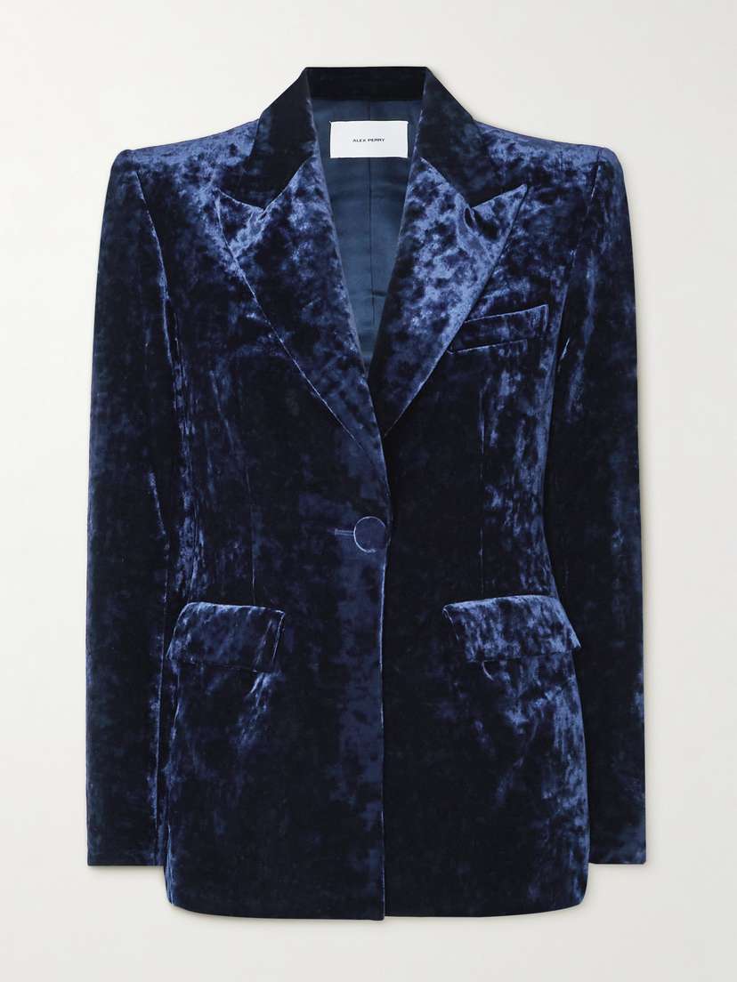 Alex Perry Crushed-velvet Blazer