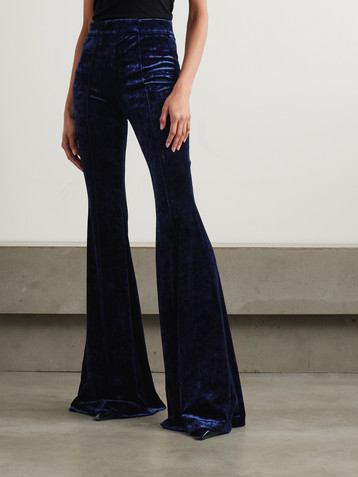 Alex Perry Stretch-velvet flared pants