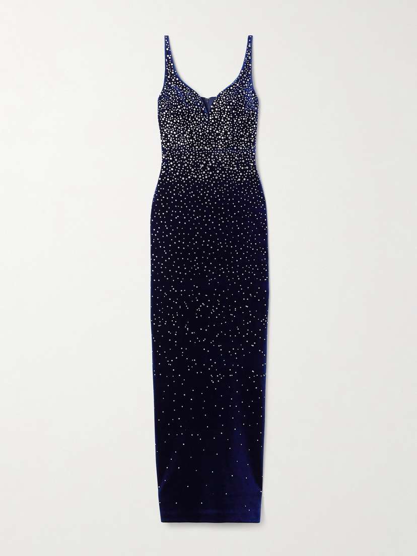 Alex Perry Crystal-embellished Velvet Gown