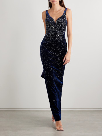 Alex Perry Crystal-embellished velvet gown