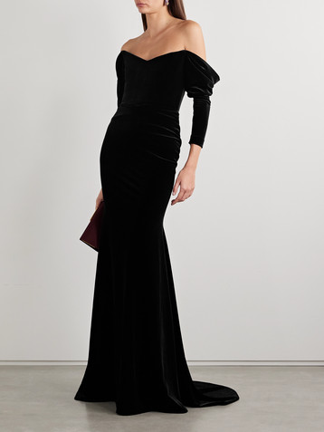 Alex Perry Off-the-shoulder velvet gown