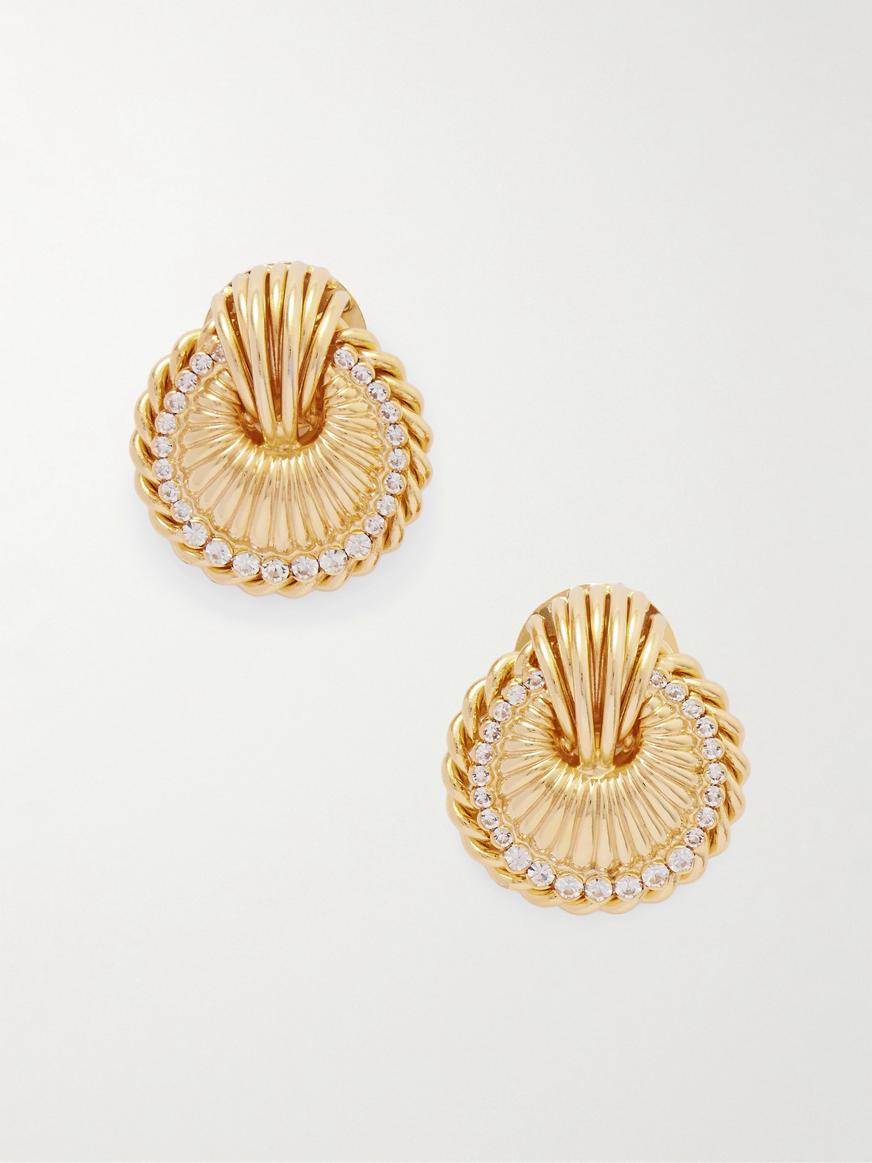 Alessandra Rich Crystal-embellished Gold-tone Clip Earrings