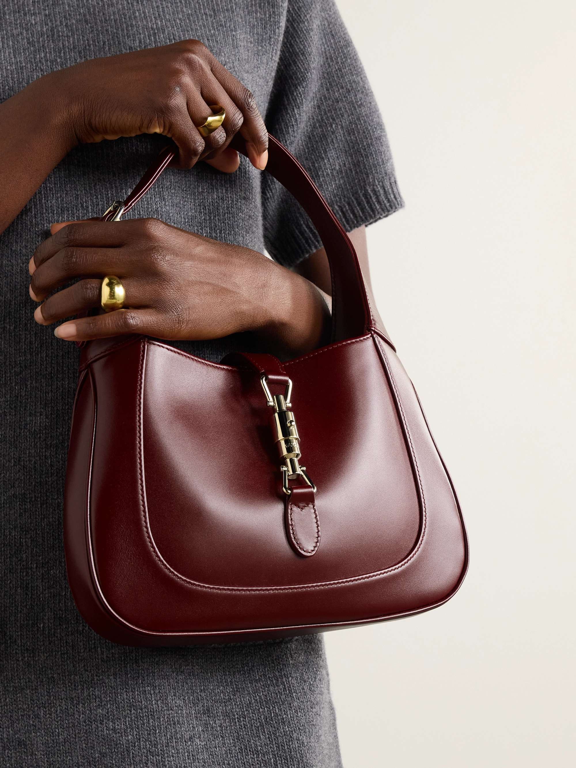 Jackie 1961 leather shoulder bag - burgundy - One Size