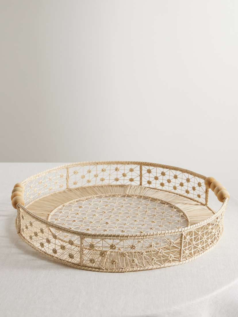 Aquazzura Casa Baru Large Raffia Tray