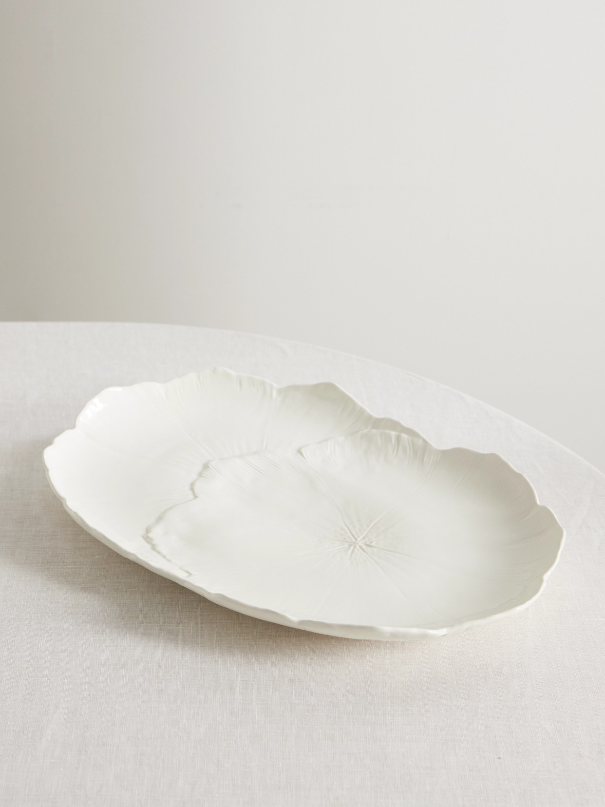 Aquazzura Casa - Cherry Blossom Ceramic Oval Platter - Cream