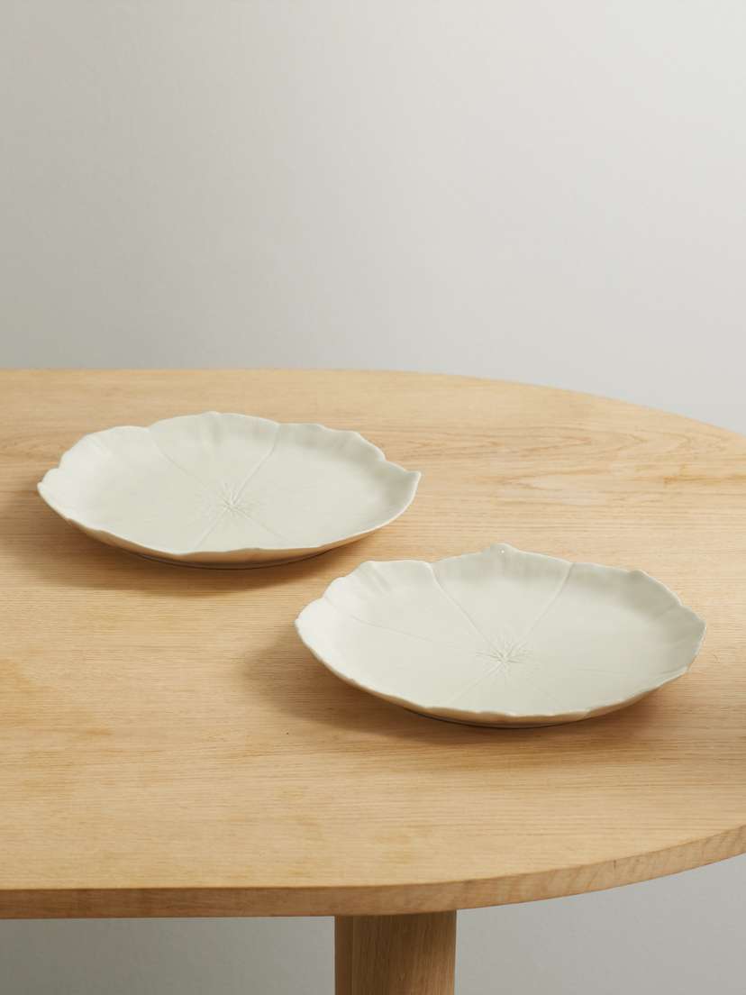 Aquazzura Casa Cherry Blossom Set Of Two 28cm Ceramic Dinner Plates