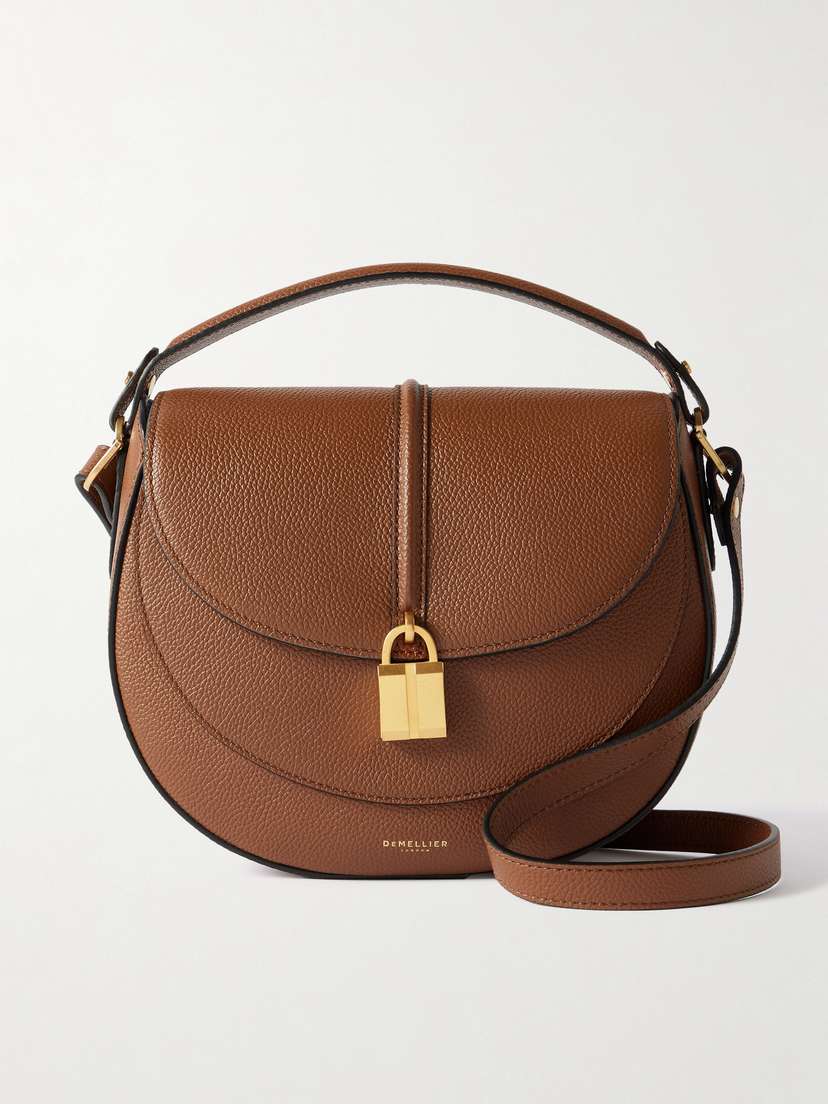 DeMellier Siena Saddle Small Textured-leather Shoulder Bag
