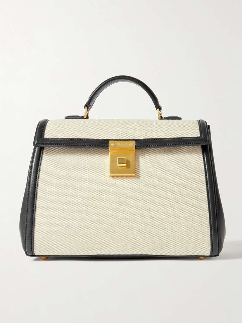 DeMellier The Midi Paris Leather And Canvas Tote