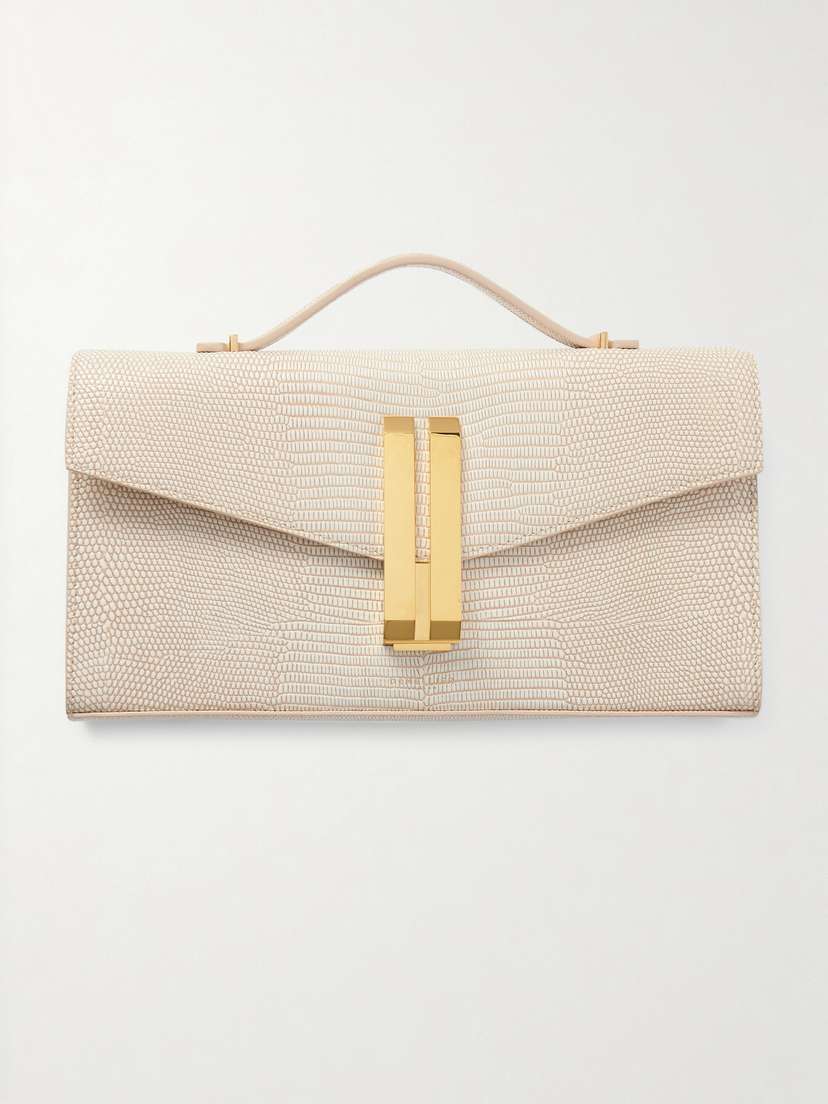 DeMellier The Vancouver Lizard-effect Leather Clutch