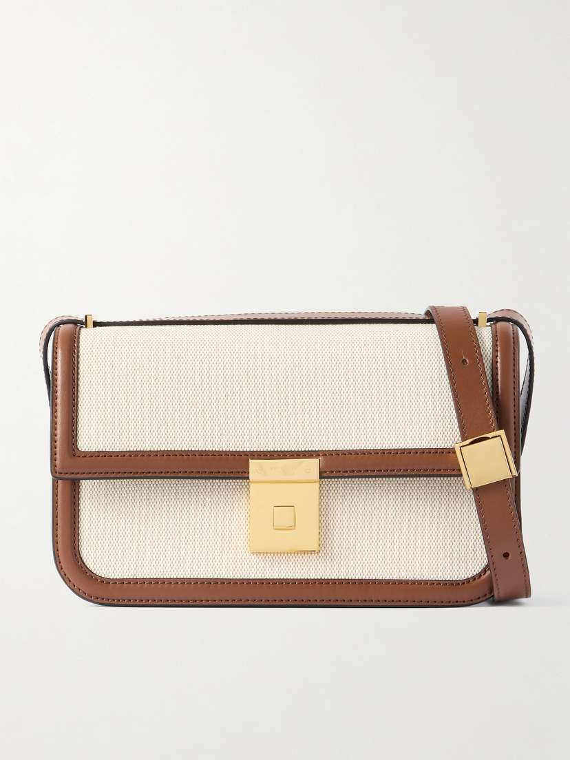 DeMellier Paris Leather And Canvas Shoulder Bag