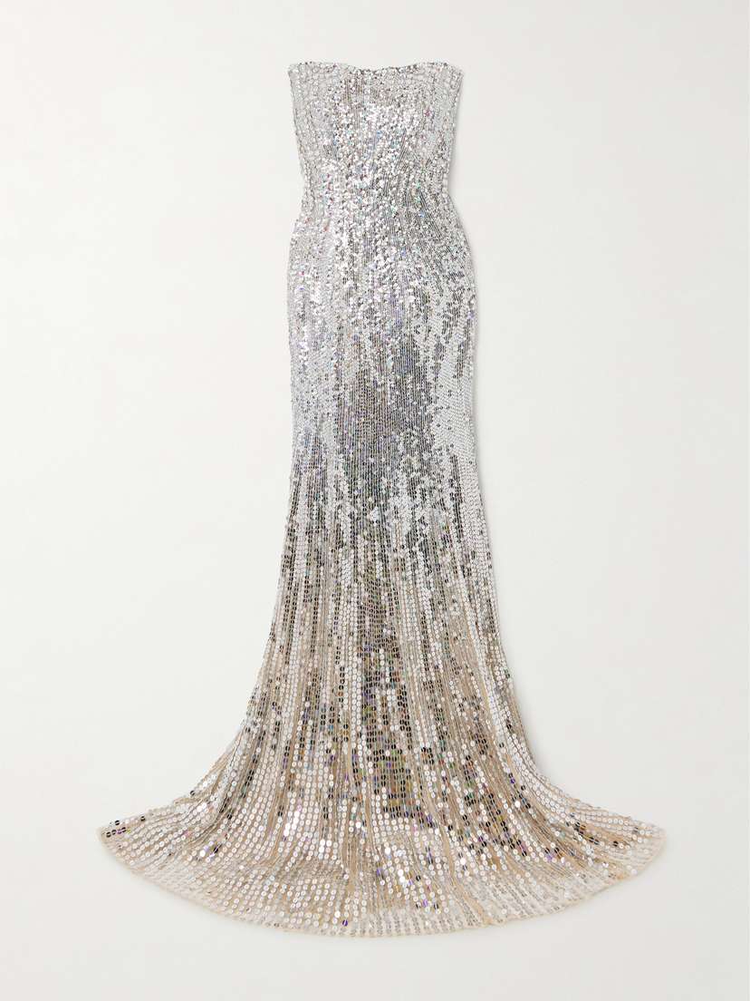 Jenny Packham Sarai Strapless Crystal And Sequin-embellished Tulle Gown