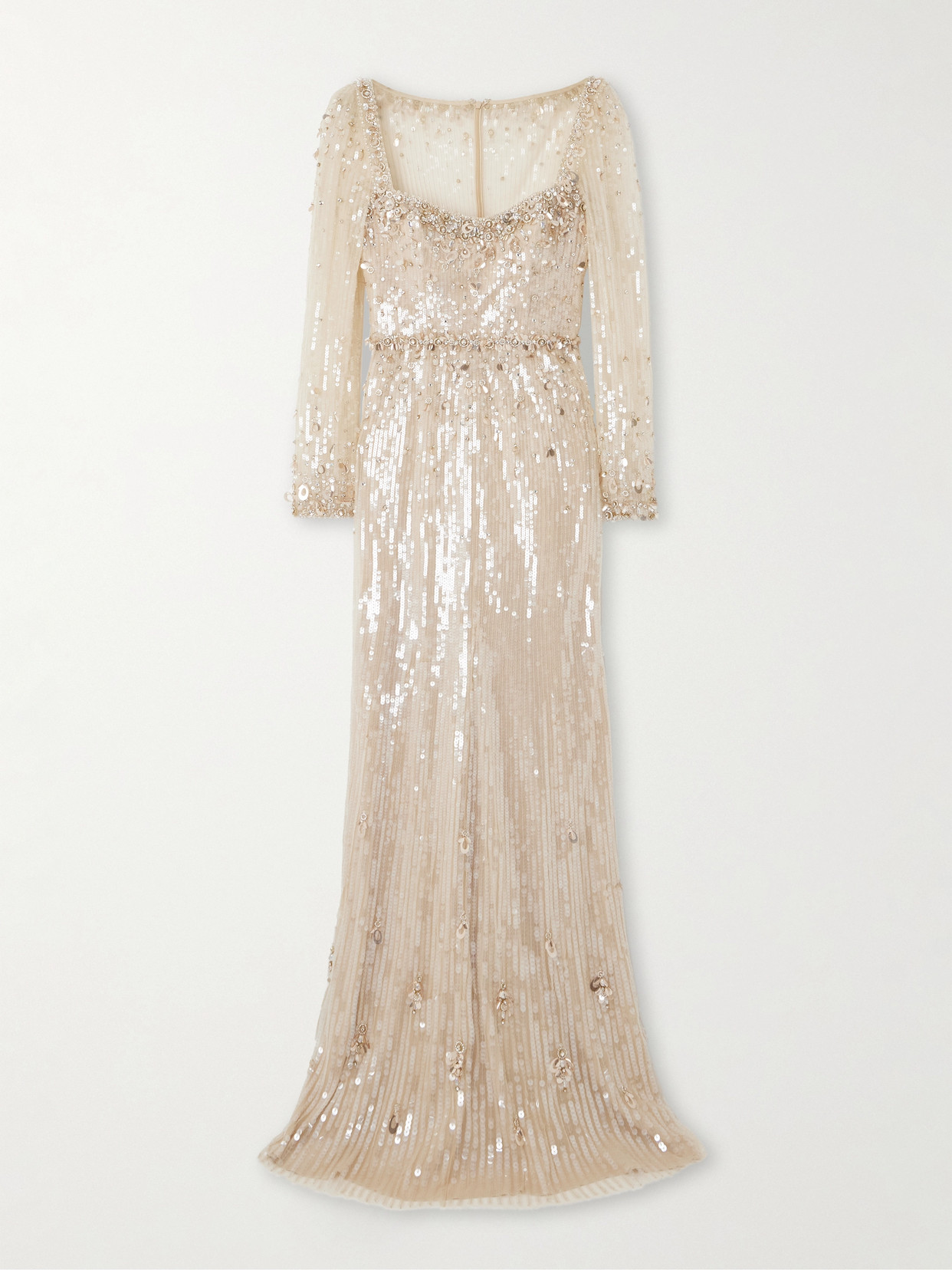 Jenny Packham - Kestra Embellished Sequined Tulle Gown - Cream
