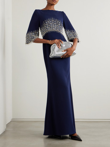 Jenny Packham Electra embellished crepe gown