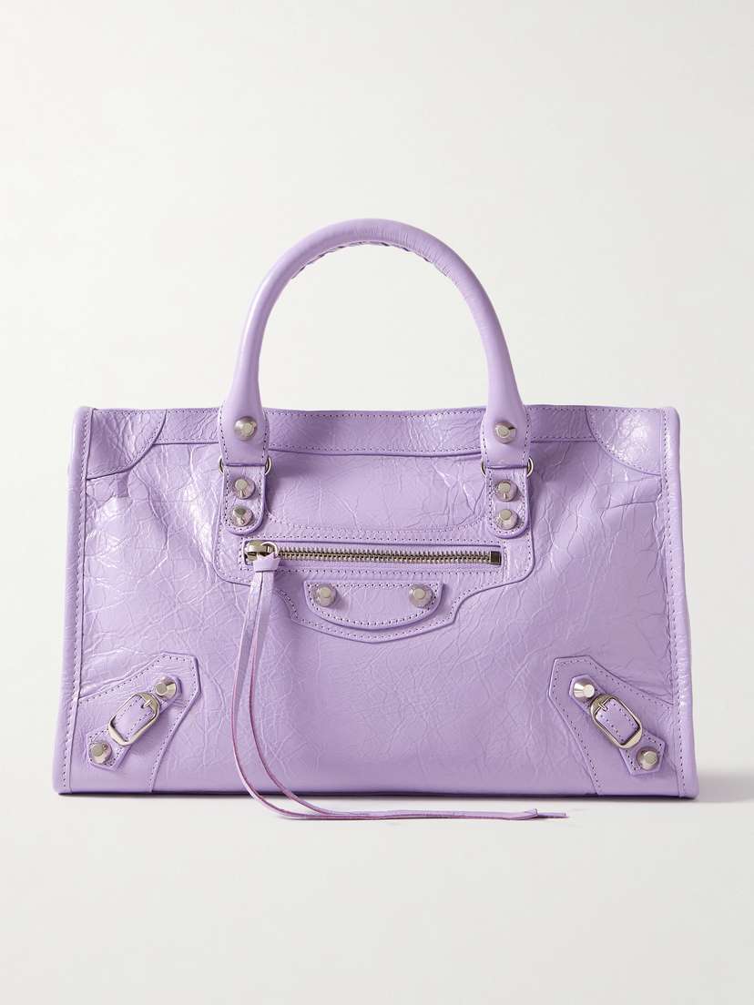 Balenciaga Le City Small Embellished Textured-leather Tote