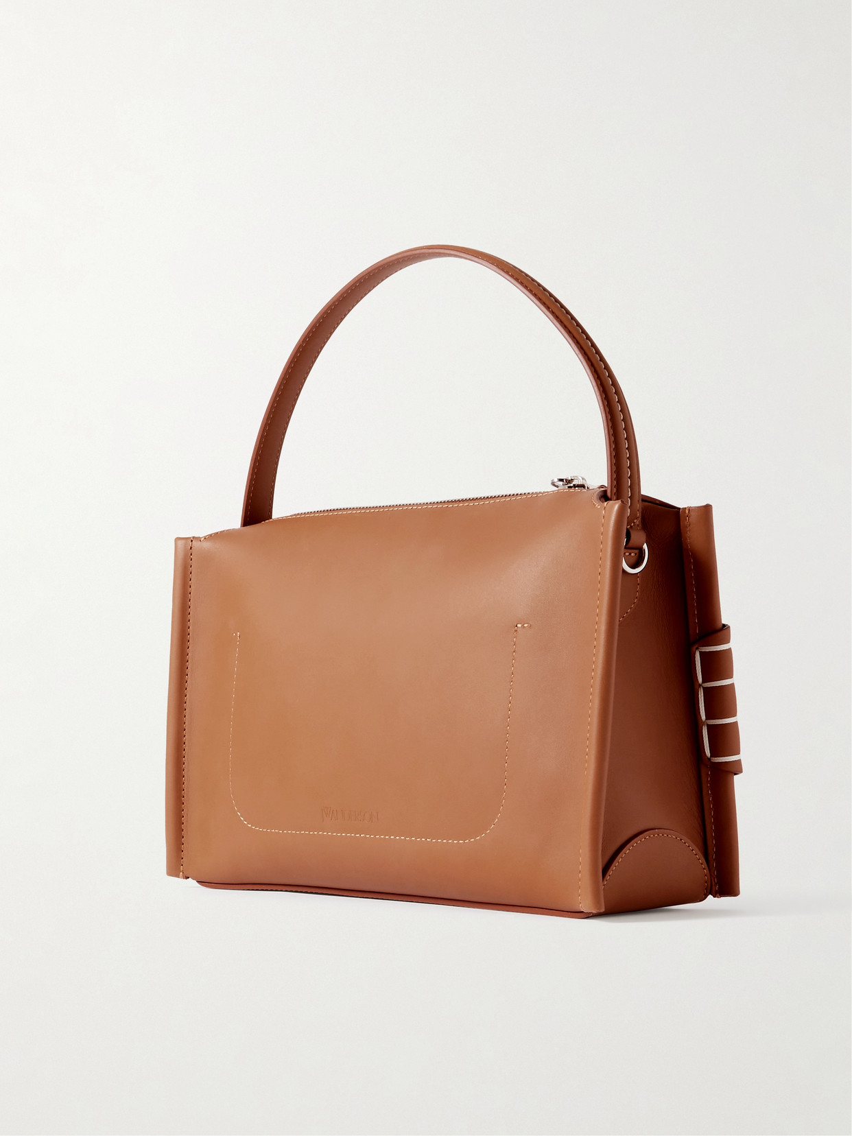 Jw Anderson Loafer Leather Shoulder Bag With Detachable Strap In Brown