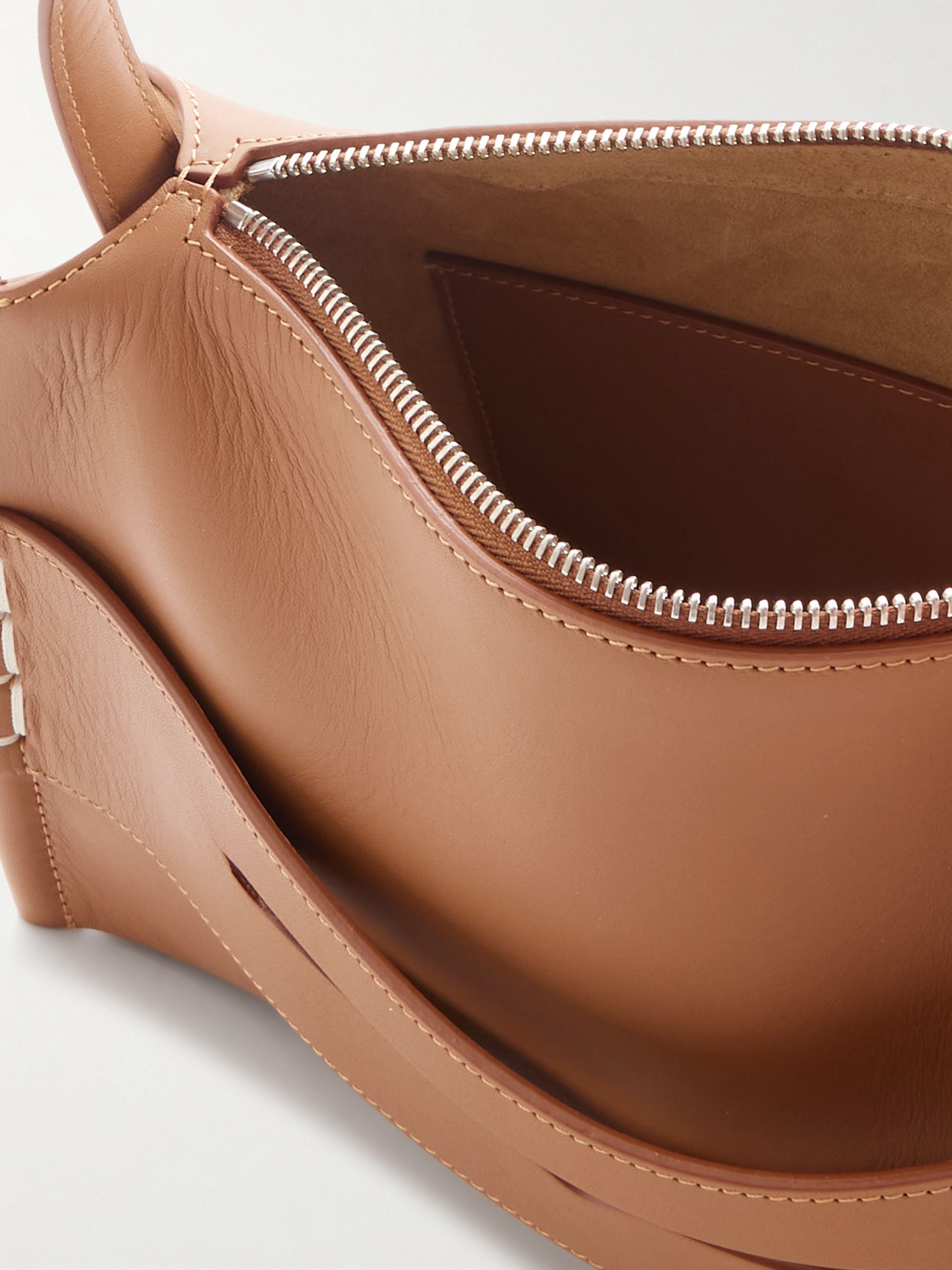 Jw Anderson Loafer Leather Shoulder Bag With Detachable Strap In Brown