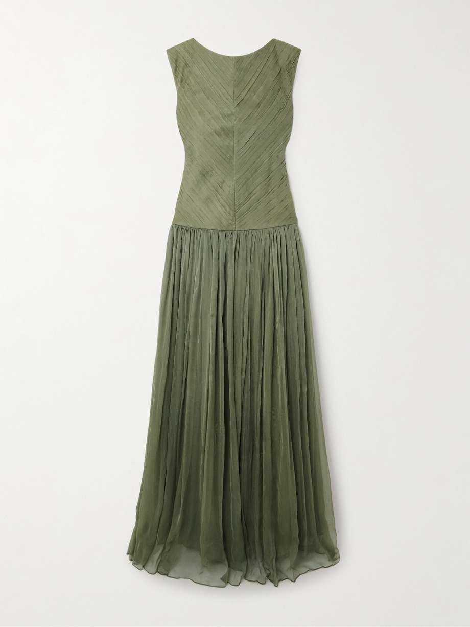 eden pintucked chiffon gown