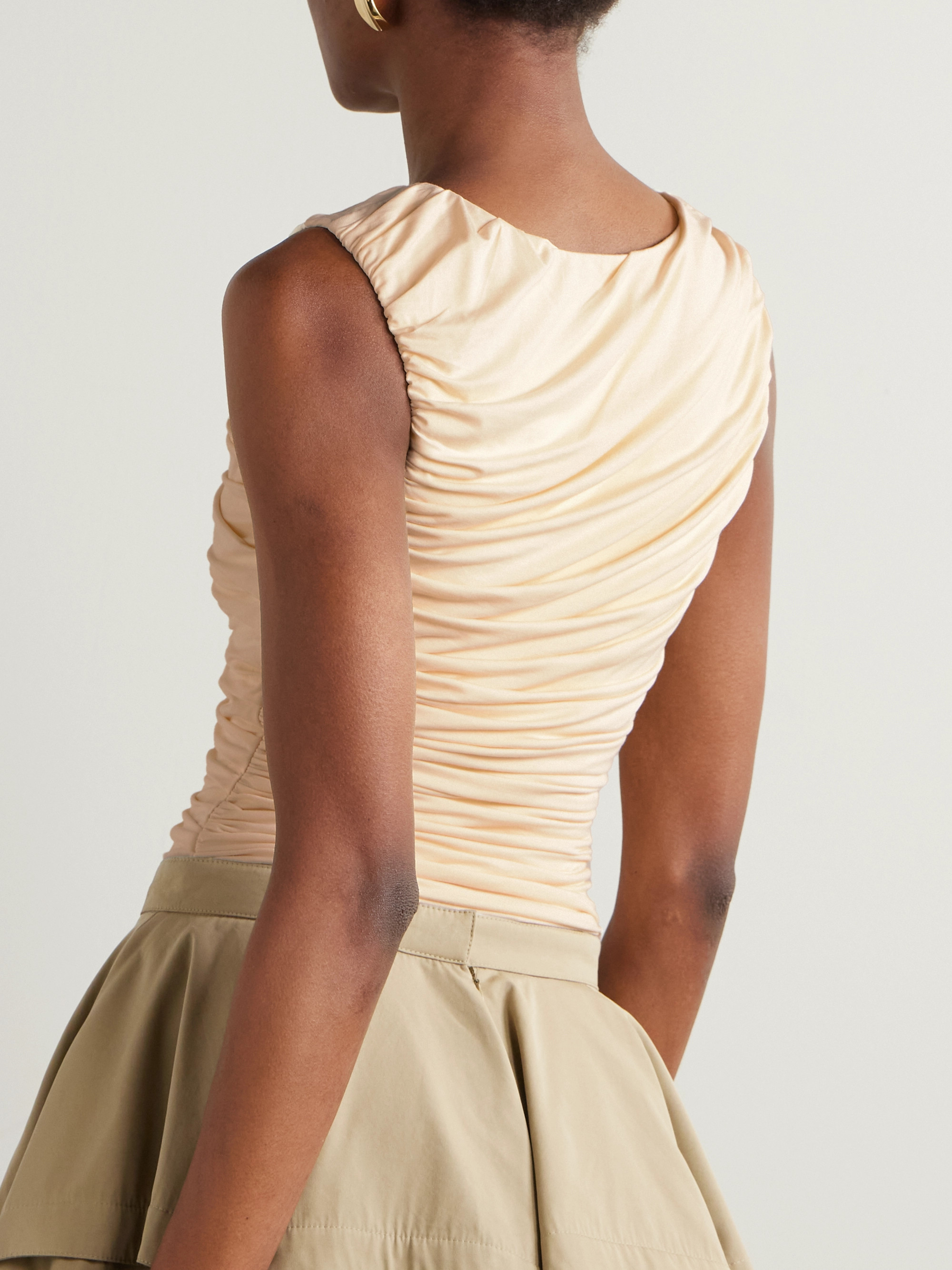 Abadia Ora ruched stretch-bamboo jersey bodysuit thumbnail