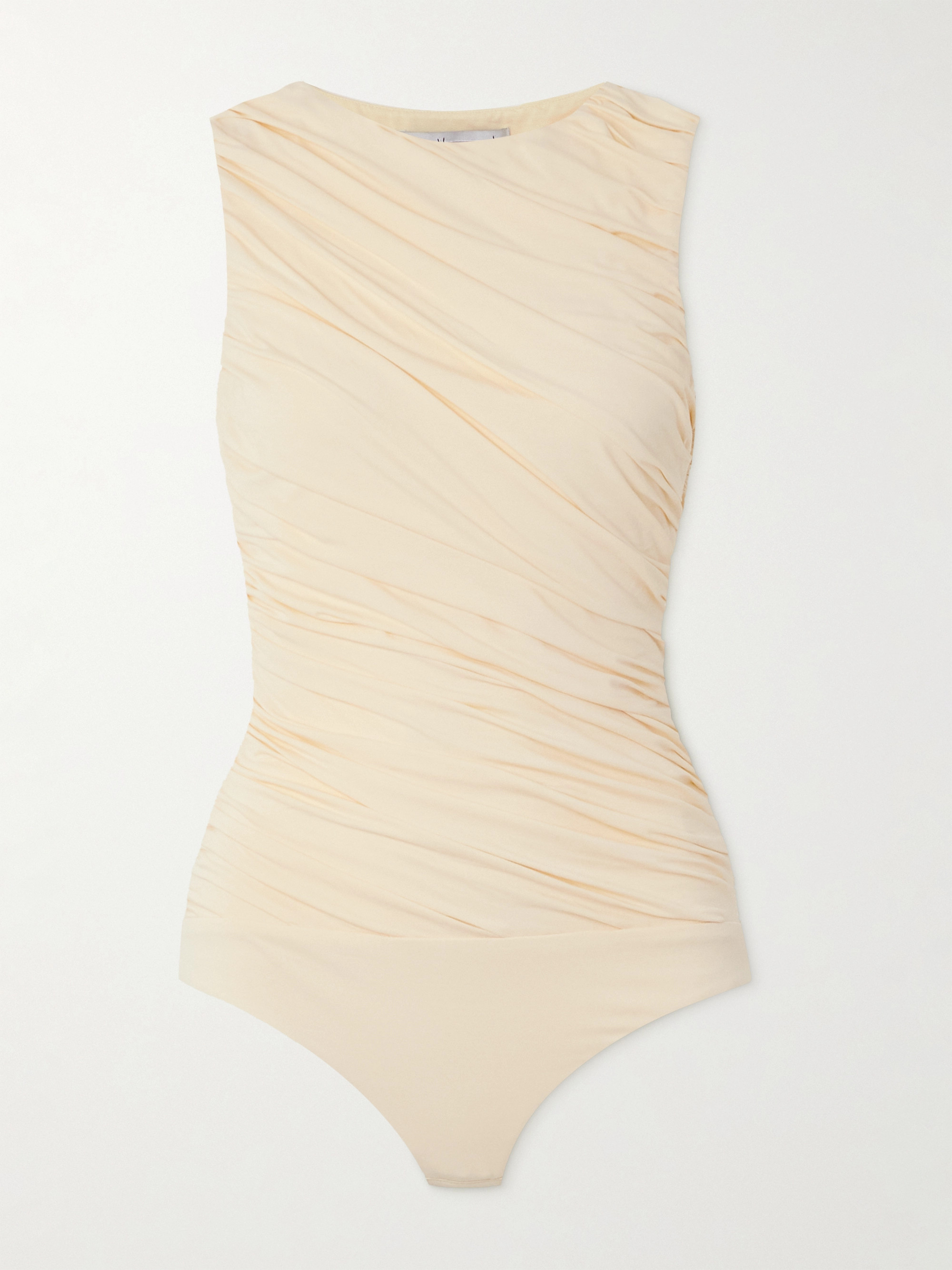 Abadia Ora ruched stretch-bamboo jersey bodysuit thumbnail