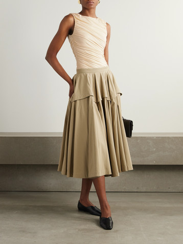 Abadia Ora ruched stretch-bamboo jersey bodysuit