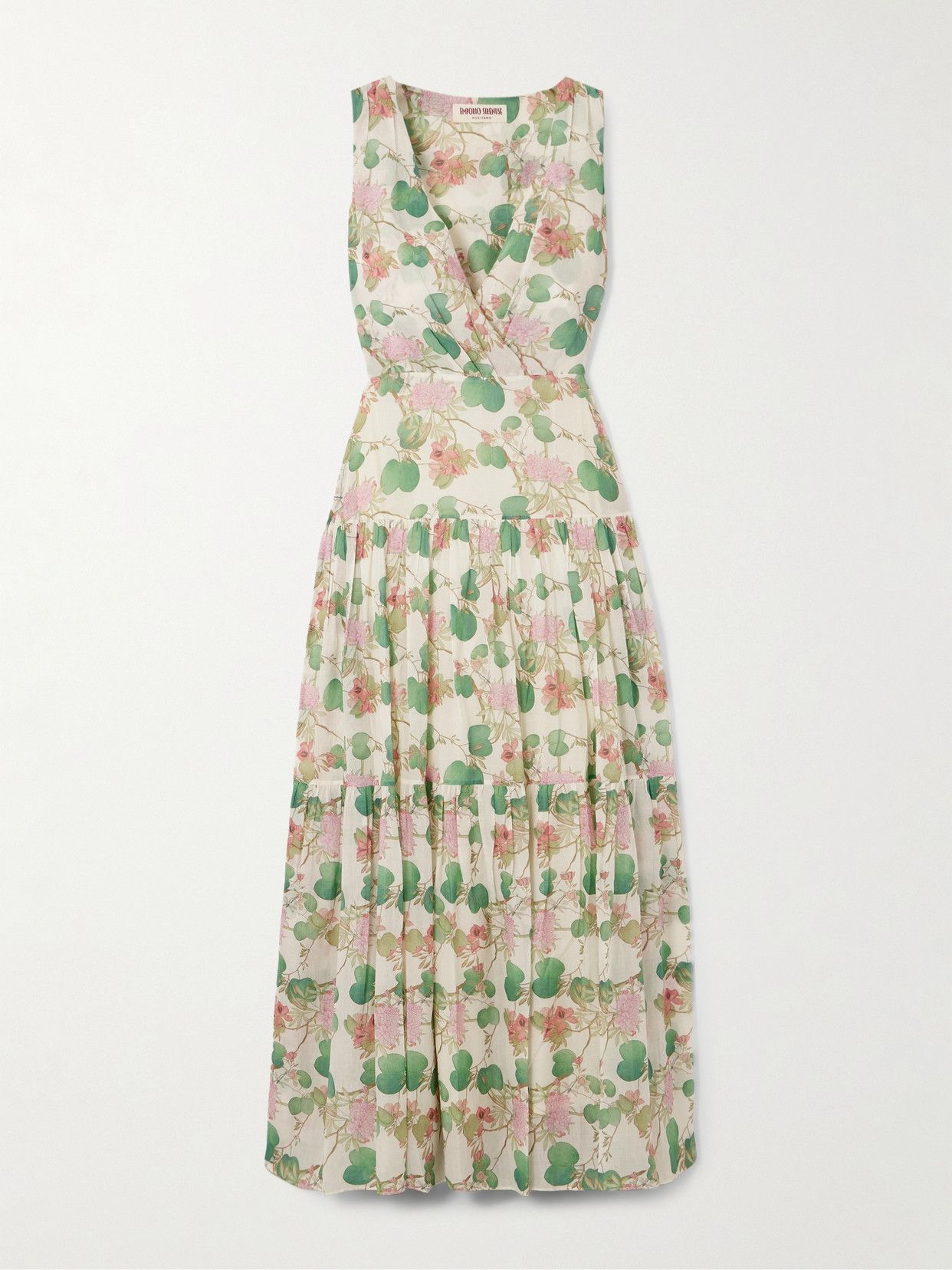 Emporio Sirenuse Antheia Dragonfly Cotton-voile Maxi Dress In Neutrals