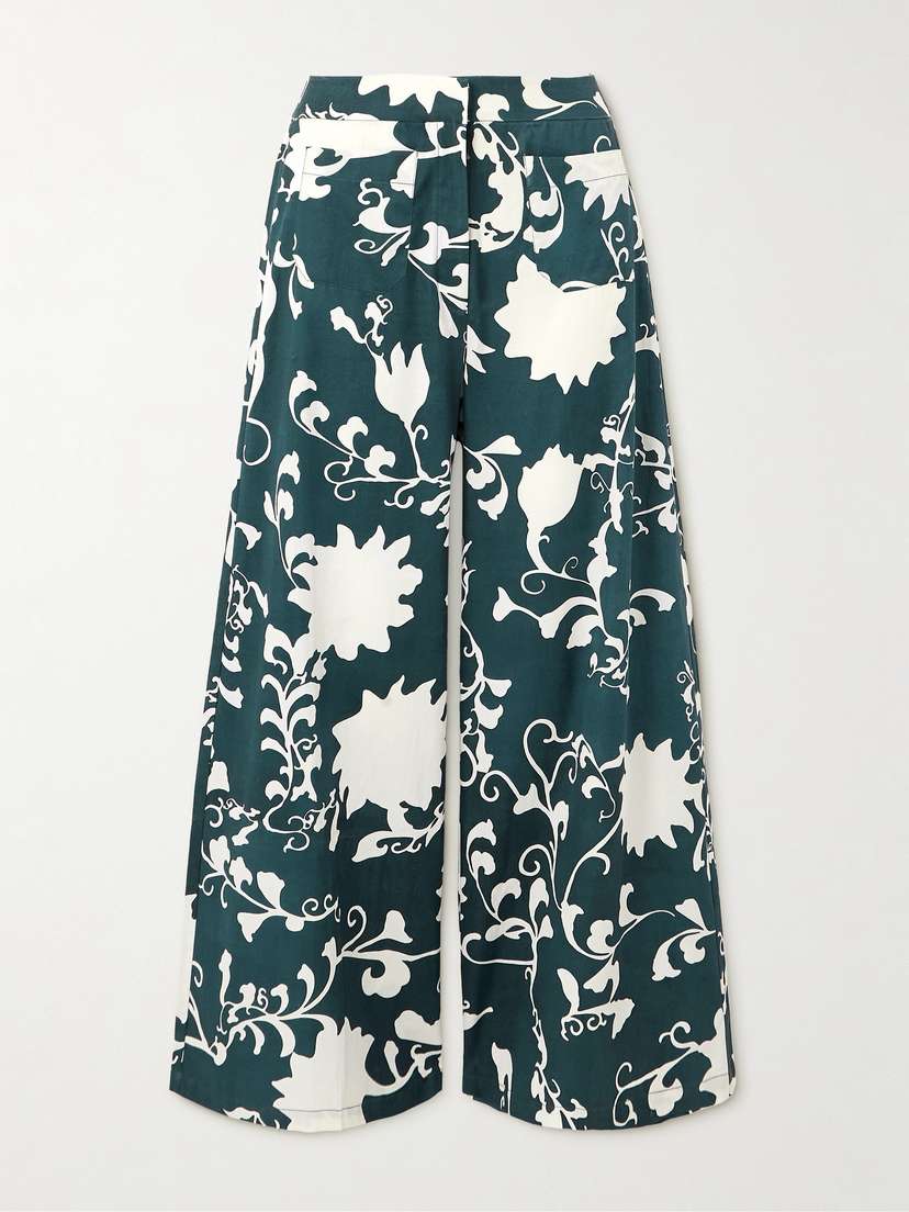 Emporio Sirenuse Adele Floral-print Cotton Wide-leg Pants