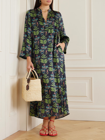 Emporio Sirenuse Silk-satin kaftan