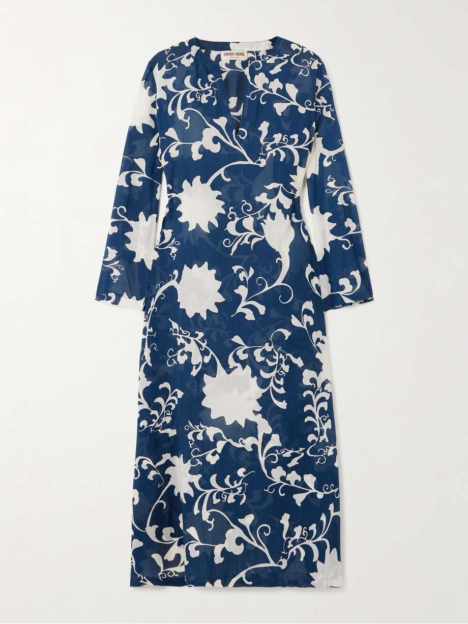 giada floral-print cotton-voile kaftan