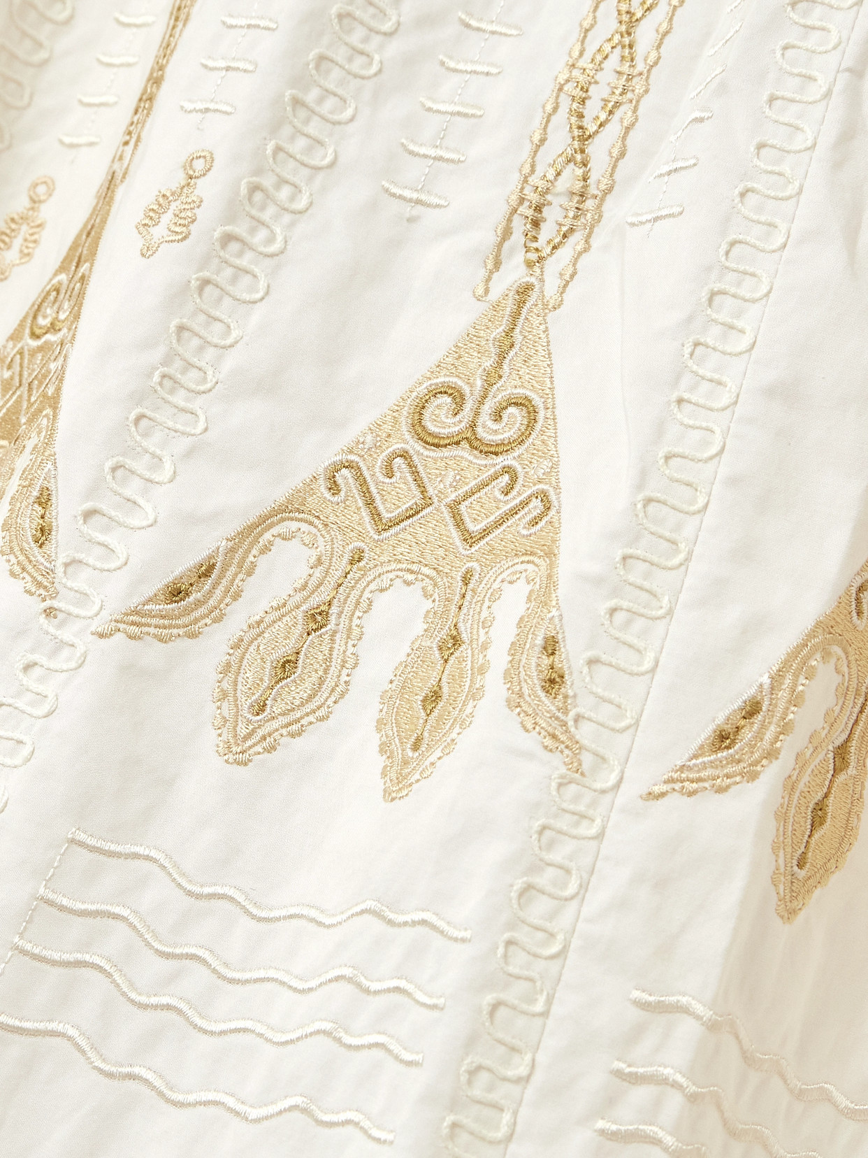Camille Calliope Paneled Embroidered Cotton-Blend Poplin Maxi