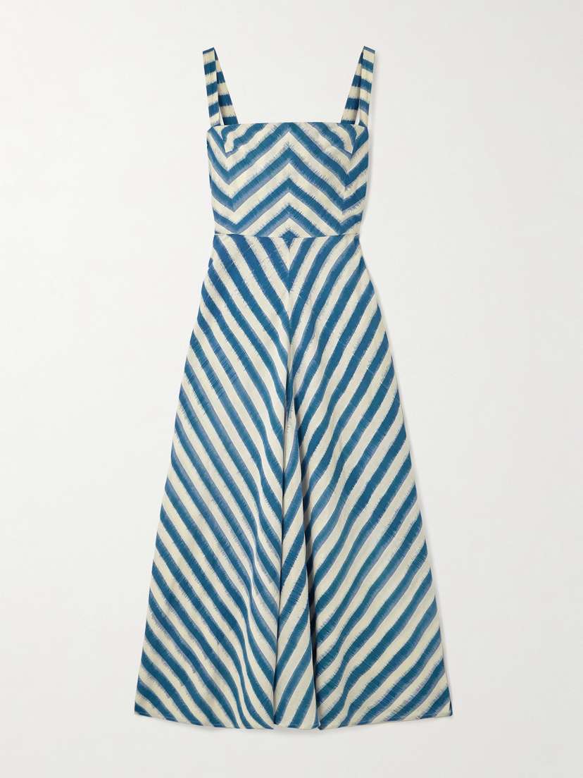 Emporio Sirenuse Margherita Striped Cotton Midi Dress