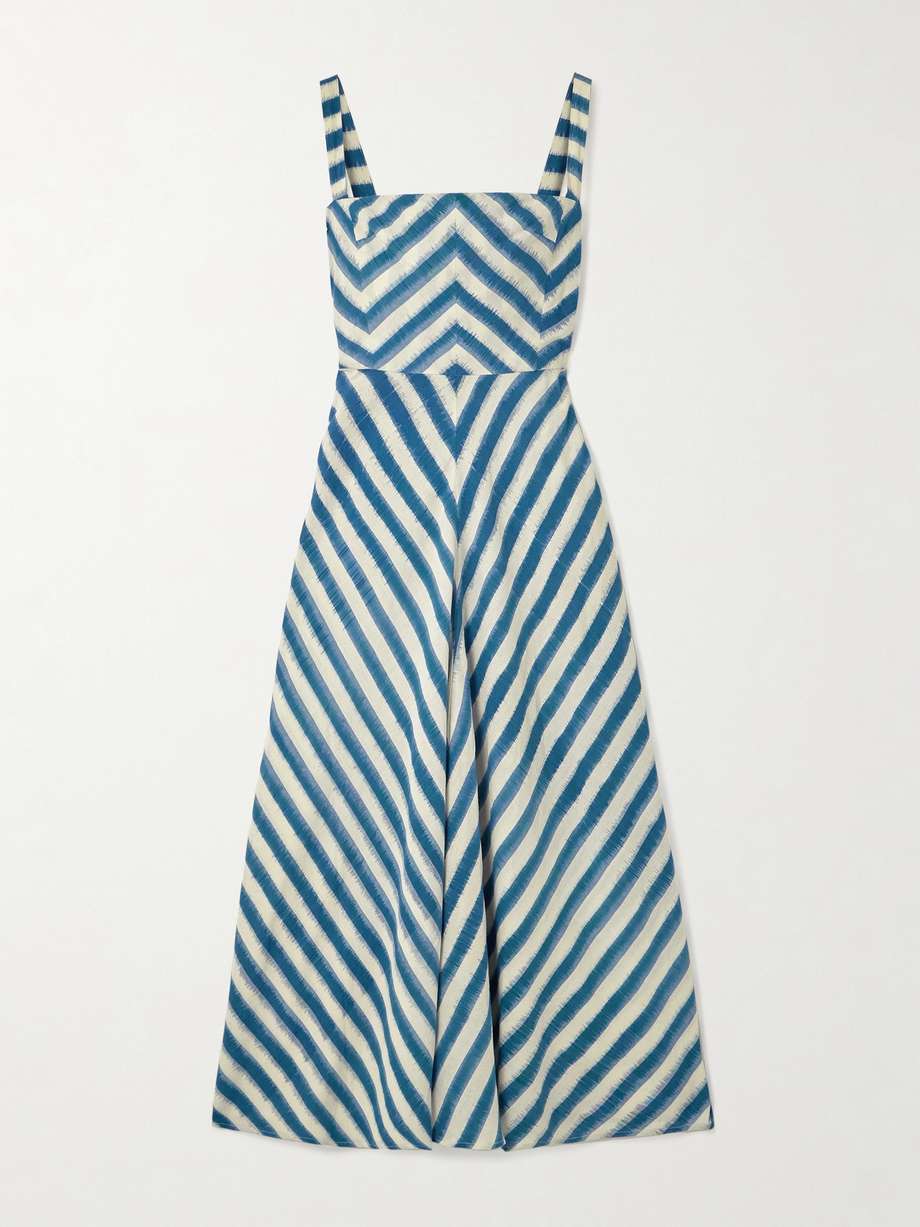 margherita striped cotton midi dress